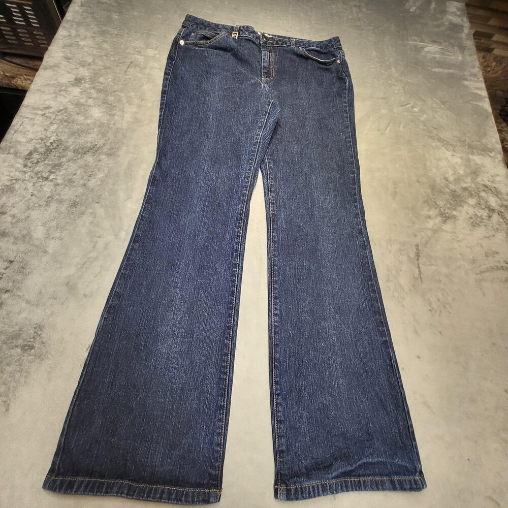 MICHAEL Michael Kors Jeans Womens 14 Blue Bootcut Dark Wash Stretch 5-Pocket